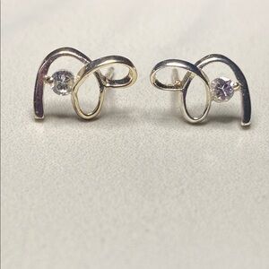 Sterling Silver‎ Earrings with Crystal Accents 925